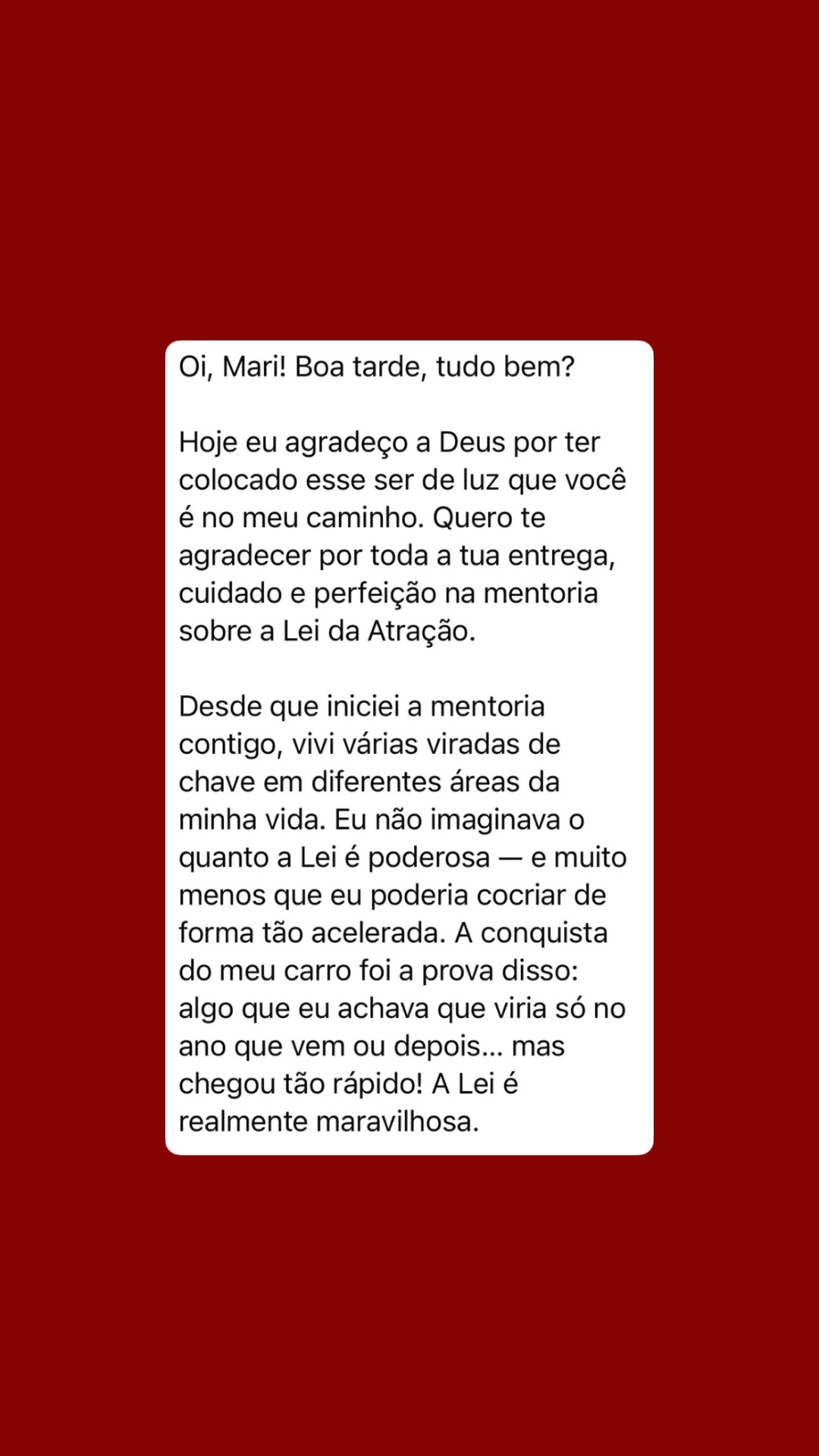 Depoimento real 2